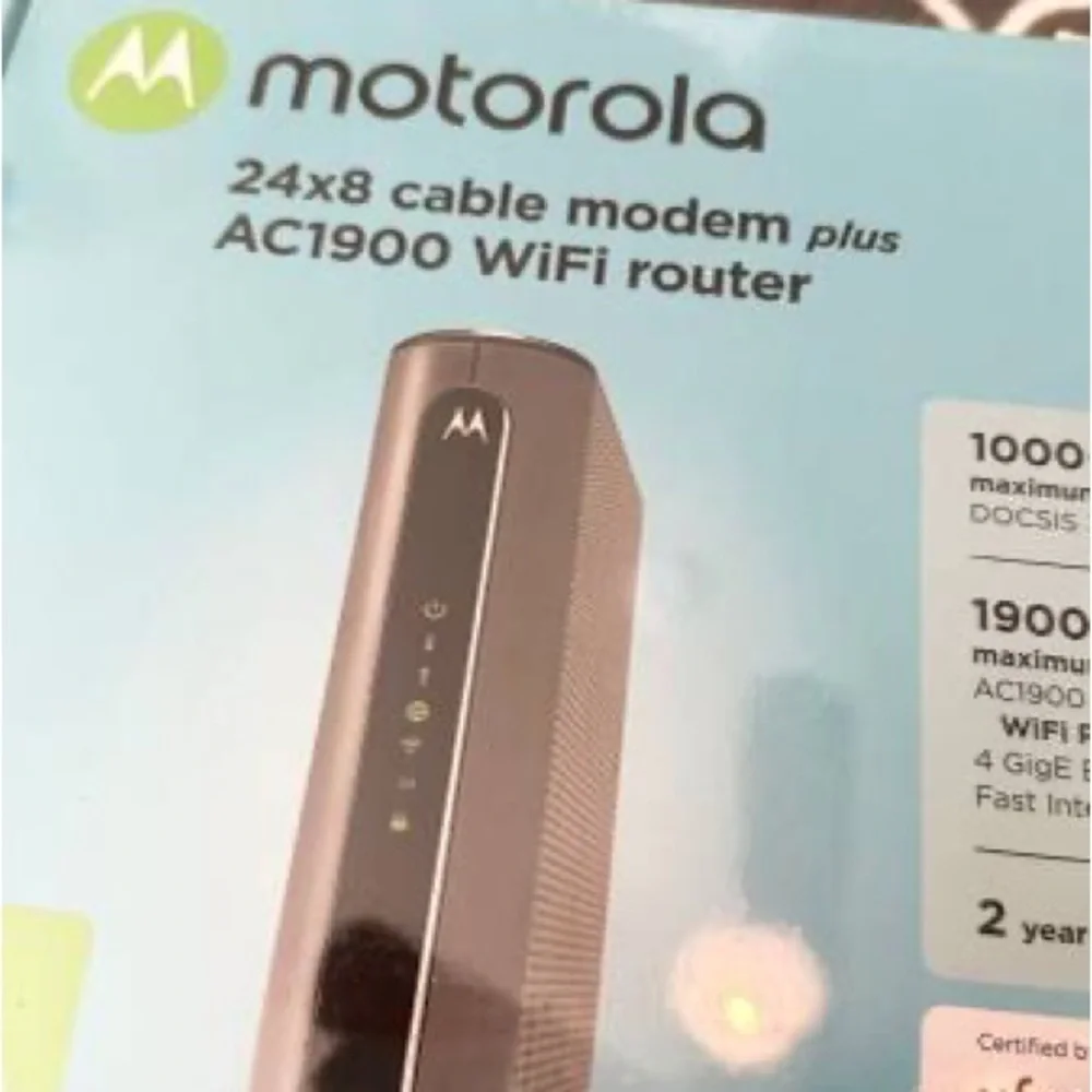 New Motorola MG7700 Modem WiFi Router Combo with Power Boost. Sealed in its box
